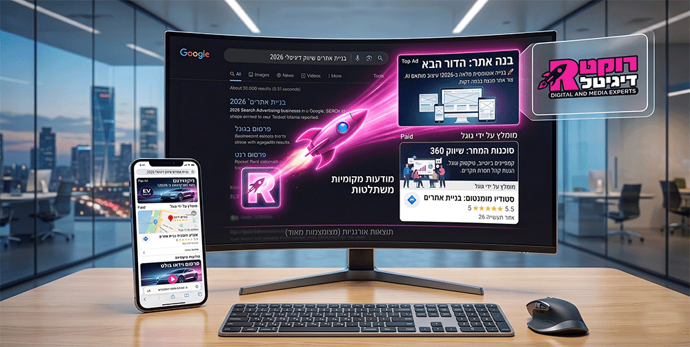 פרסום עסקים בגוגל | חברת פרסום בגוגל | ניהול קמפיינים ממומנים | שיווק דיגיטלי בגוגל | קידום ממומן בגוגל - רוקט דיגיטל